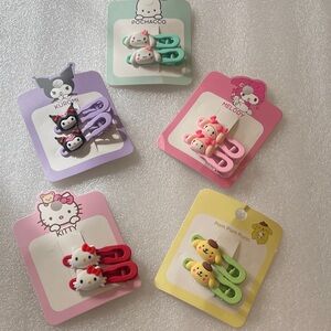 SANRIO HELLO KITTY & FRIENDS SET OF 5- 2 pcs BARRETTES NIP